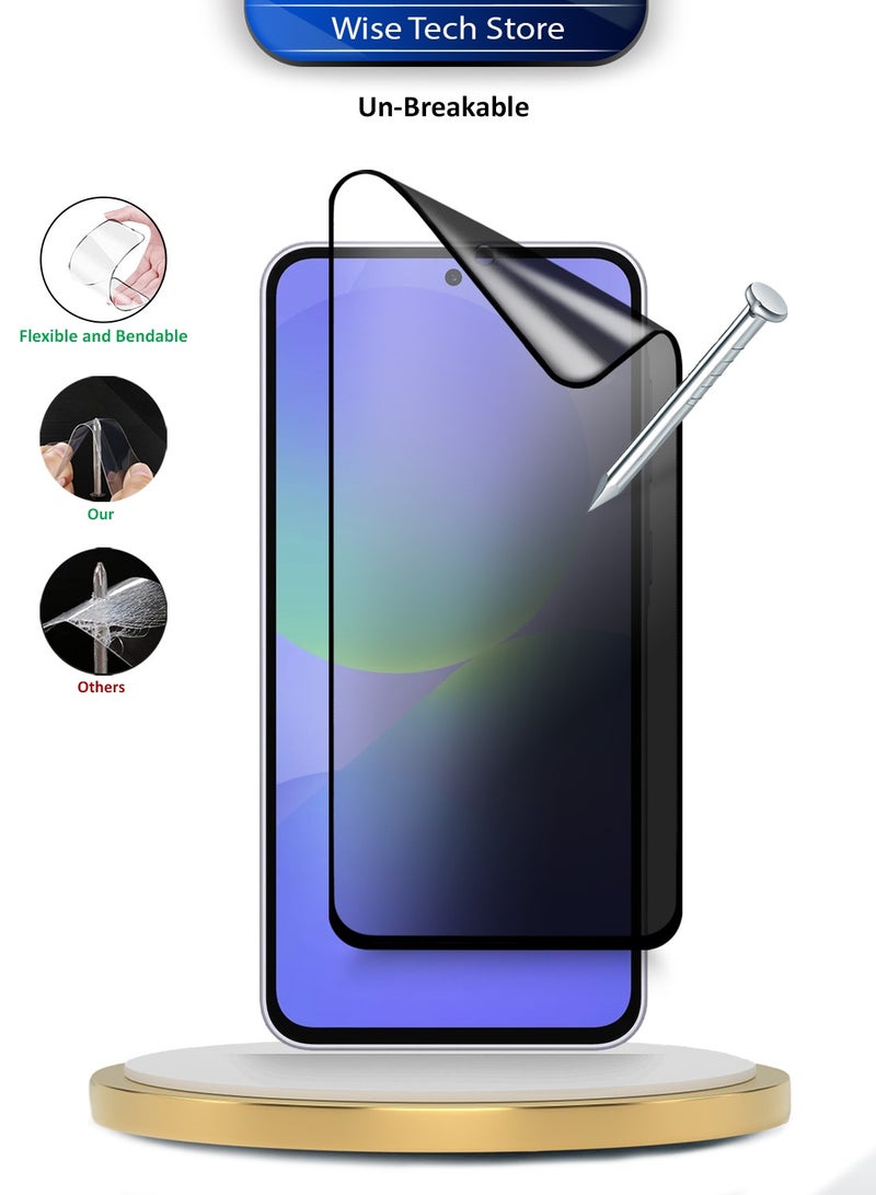 Wtech Samsung Galaxy A37 5G 2026 Premium Nano Ceramic Privacy Full Glue Full Cover Matte Flexible Screen Protector (MSCNMP) - Clear/Black - Image 3